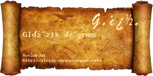 Glózik Ágnes névjegykártya